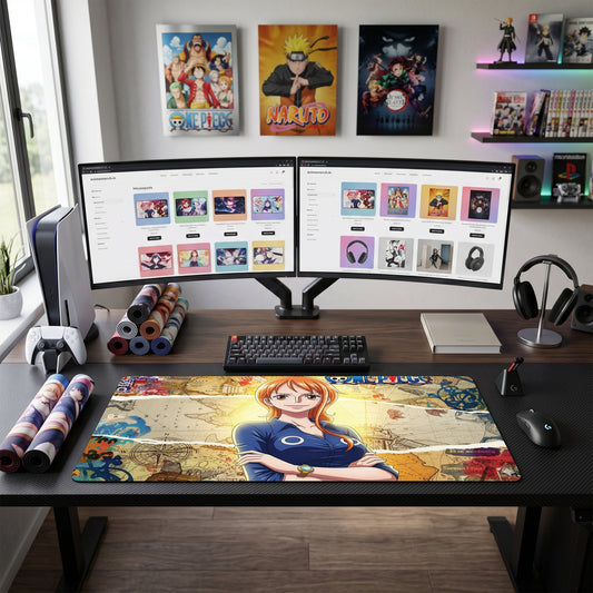 Nami anime mouse pad XL gaming desk mat Vintage Cartography Seafarer