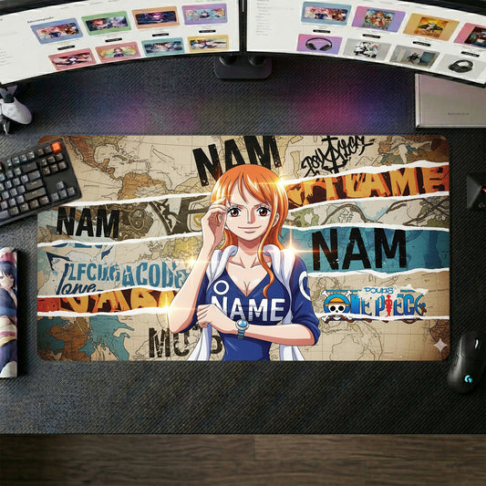 Nami anime mouse pad XL gaming desk mat Vintage Travel Poster Aesthetic