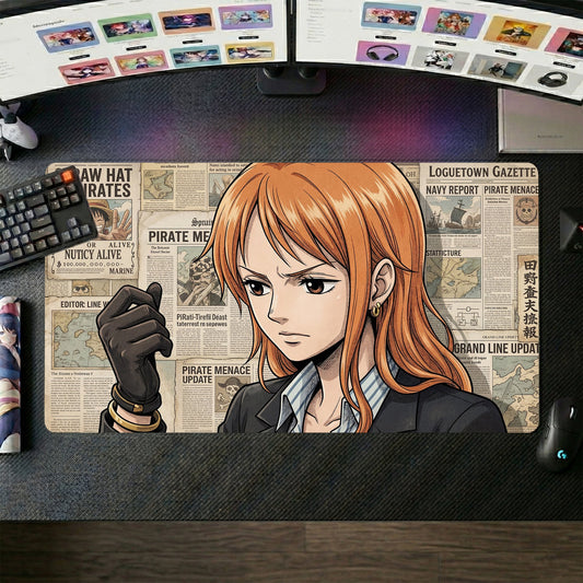 Nami anime mouse pad XL gaming desk mat Fist Raised Dark Chic