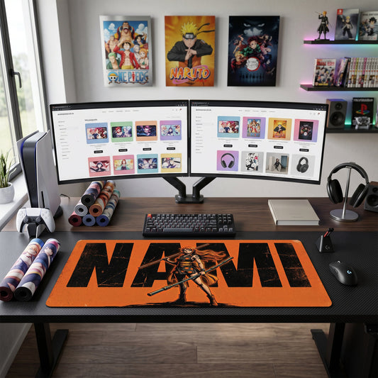 Nami anime mouse pad XL gaming desk mat Holding Club Vibrant Orange