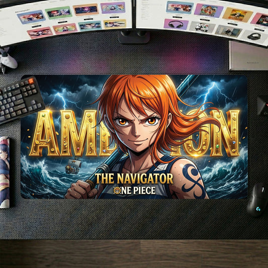 Nami anime mouse pad XL gaming desk mat Confident Pose Dramatic Dark