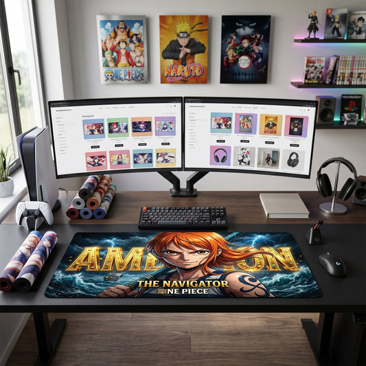 Nami anime mouse pad XL gaming desk mat Confident Pose Dramatic Dark