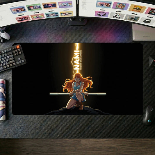 Nami anime mouse pad XL gaming desk mat Kneeling Pose Dramatic Dark