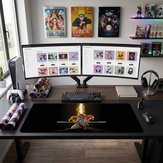 Nami anime mouse pad XL gaming desk mat Kneeling Pose Dramatic Dark