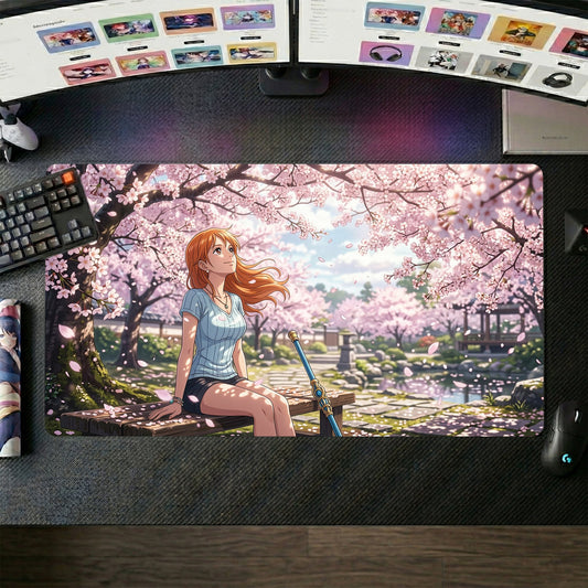 Nami anime mouse pad XL gaming desk mat Sitting Relaxed Vibrant Delicate