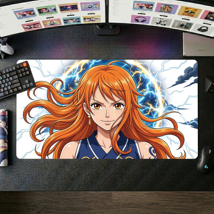 Nami anime mouse pad XL gaming desk mat Smiling Confidently Vibrant Dramatic