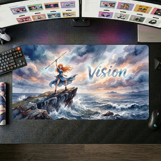 Nami anime mouse pad XL gaming desk mat Standing On Cliff Dramatic Seascape