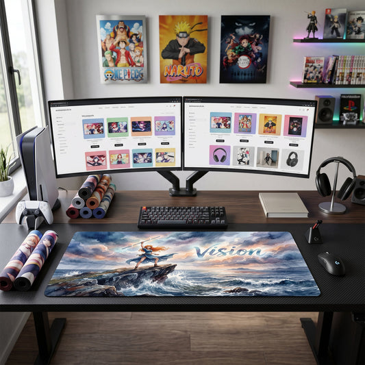 Nami anime mouse pad XL gaming desk mat Standing On Cliff Dramatic Seascape