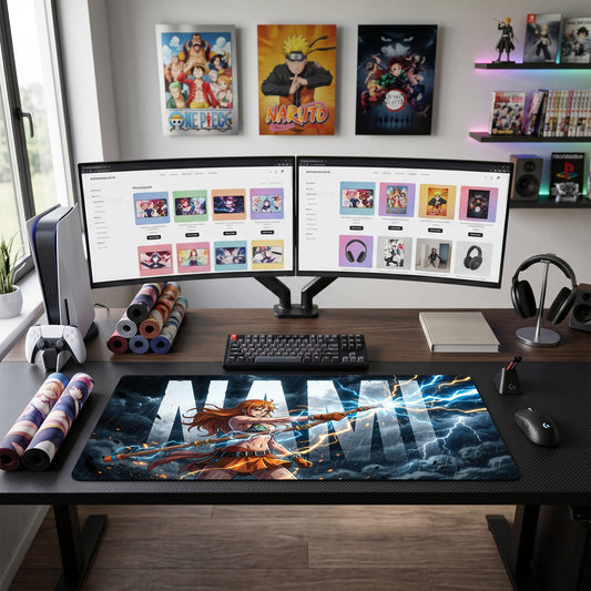 Nami anime mouse pad XL gaming desk mat Wielding Staff Stormy Dramatic