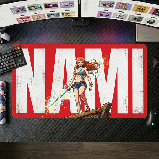 Nami anime mouse pad XL gaming desk mat Wielding Sword Dynamic Vibrant