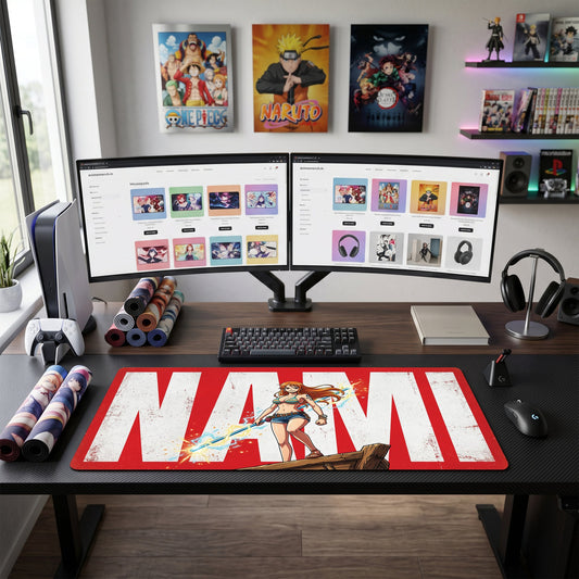 Nami anime mouse pad XL gaming desk mat Wielding Sword Dynamic Vibrant