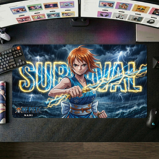 Nami anime mouse pad XL gaming desk mat Wielding Sword Stormy Intense