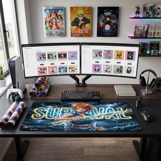 Nami anime mouse pad XL gaming desk mat Wielding Sword Stormy Intense