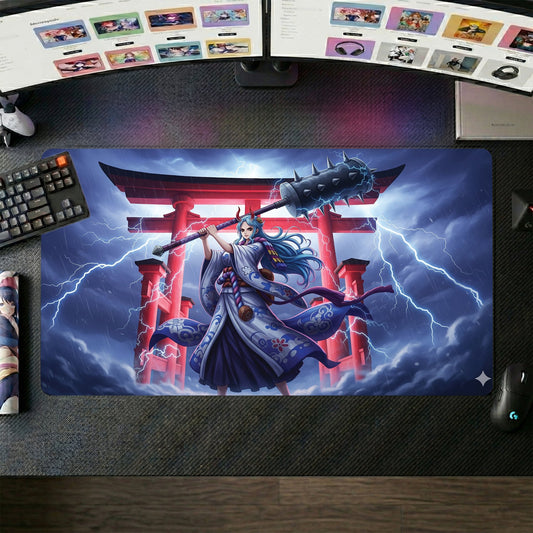 One Piece Girl anime mouse pad XL gaming desk mat Eletric Torii Warrior