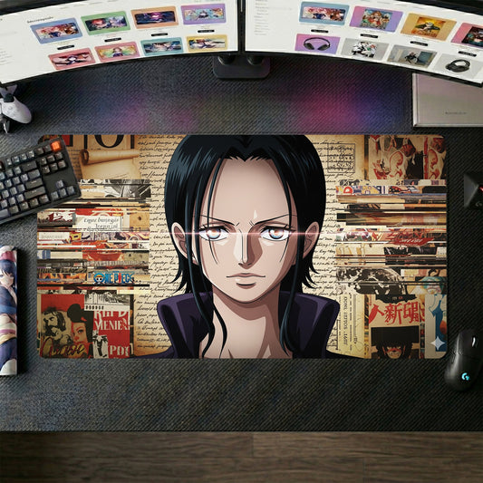 One Piece Girl anime mouse pad XL gaming desk mat Vintage Paper Collage