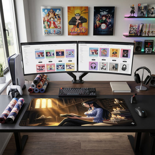 Robin anime mouse pad XL gaming desk mat Mystic Library Ambient