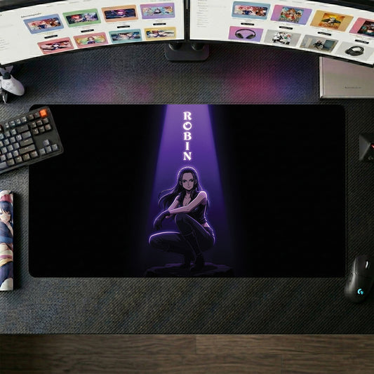 Robin anime mouse pad XL gaming desk mat Crouching Pose Dark Dramatic