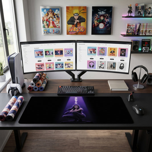 Robin anime mouse pad XL gaming desk mat Crouching Pose Dark Dramatic