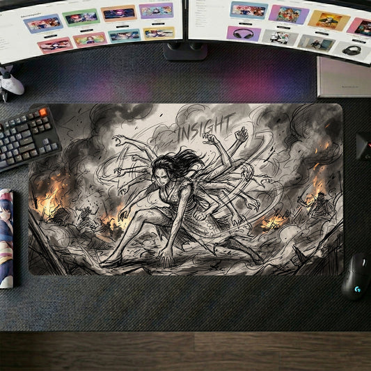 Robin anime mouse pad XL gaming desk mat Fierce Pose Dark Dramatic