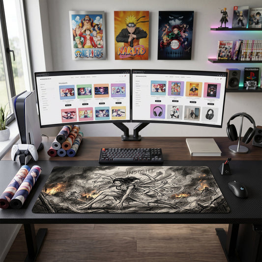 Robin anime mouse pad XL gaming desk mat Fierce Pose Dark Dramatic