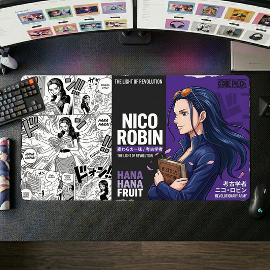 Robin anime mouse pad XL gaming desk mat Holding Book Dark Academia