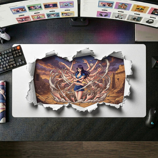Robin anime mouse pad XL gaming desk mat Many Arms Swirl Dark Fantasy