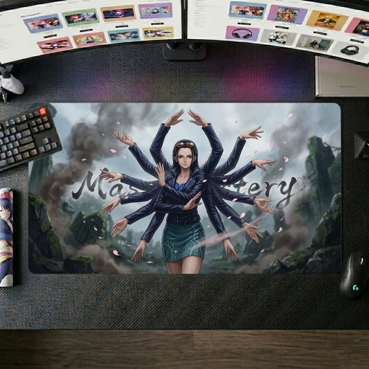 Robin anime mouse pad XL gaming desk mat Multiple Arms Raised Dark Fantasy