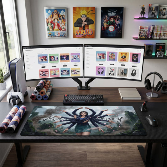 Robin anime mouse pad XL gaming desk mat Multiple Arms Raised Dark Fantasy