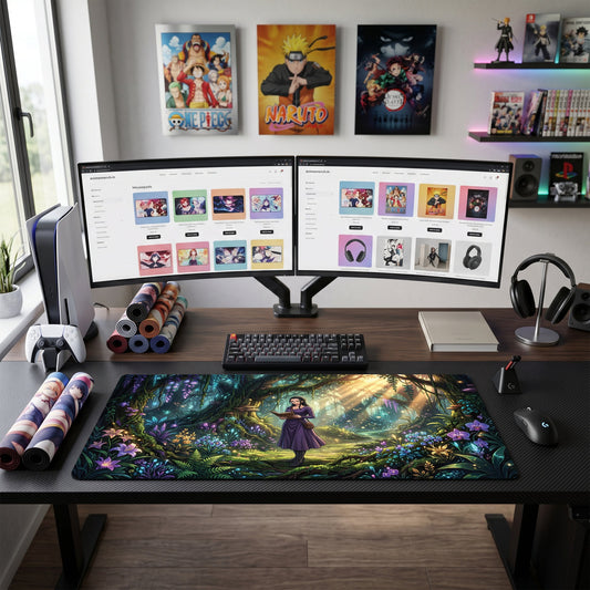 Robin anime mouse pad XL gaming desk mat Reading Book Mystic Nature