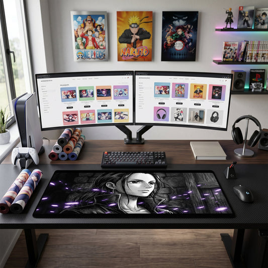 Robin anime mouse pad XL gaming desk mat Serious Gaze Dark Dramatic