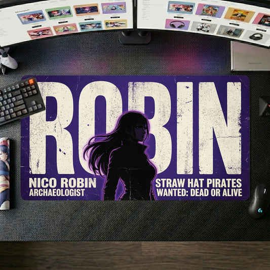 Robin anime mouse pad XL gaming desk mat Standing Proudly Dark Gothic