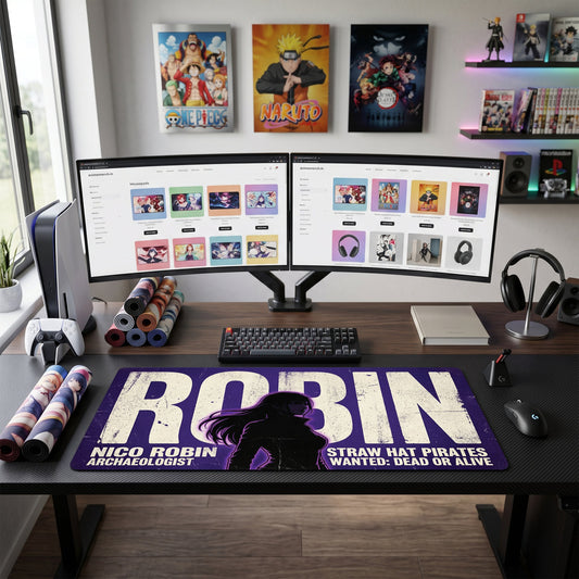 Robin anime mouse pad XL gaming desk mat Standing Proudly Dark Gothic