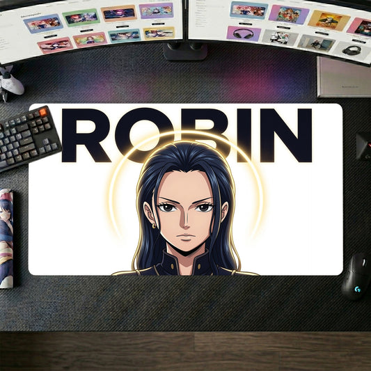 Robin anime mouse pad XL gaming desk mat Staring Forward Dark Dramatic