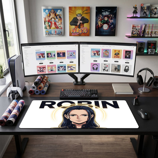 Robin anime mouse pad XL gaming desk mat Staring Forward Dark Dramatic