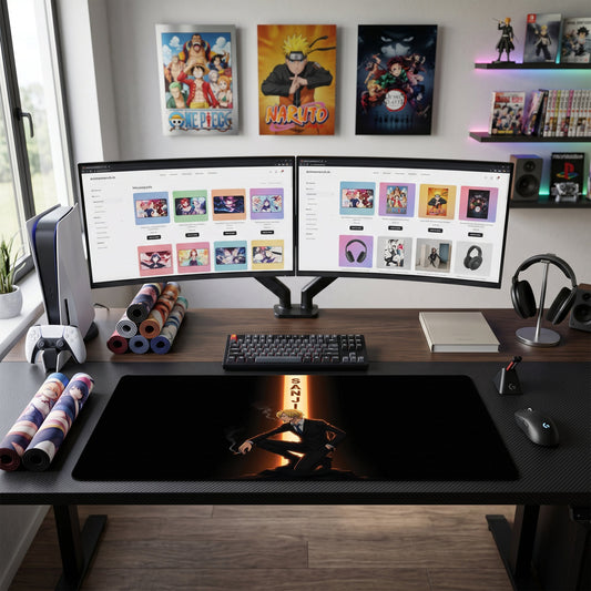 Sanji anime mouse pad XL gaming desk mat Crouching Smokes Dark Luxury