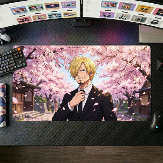 Sanji anime mouse pad XL gaming desk mat Adjusting Tie Elegant Chic