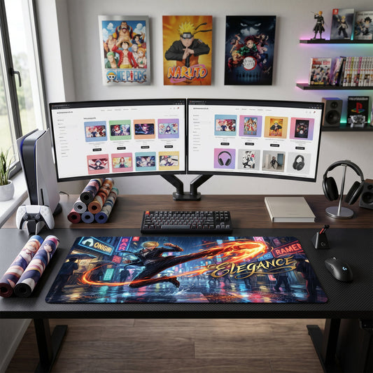 Sanji anime mouse pad XL gaming desk mat Kicking Flame Dark Elegance