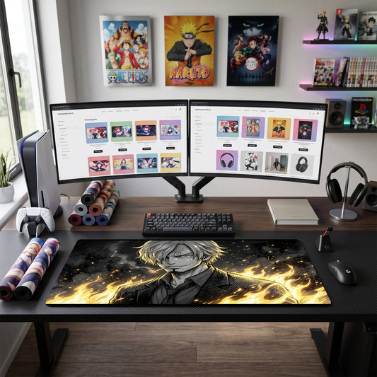 Sanji anime mouse pad XL gaming desk mat Smirking Pose Dark Dramatic