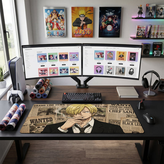 Sanji anime mouse pad XL gaming desk mat Smoking Calmly Dark Luxury