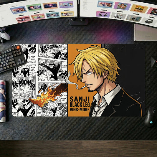 Sanji anime mouse pad XL gaming desk mat Smoking Calmly Cool Sophisticated