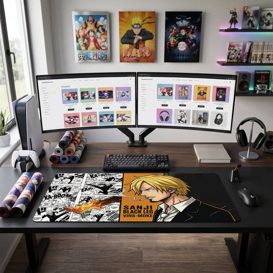 Sanji anime mouse pad XL gaming desk mat Smoking Calmly Cool Sophisticated