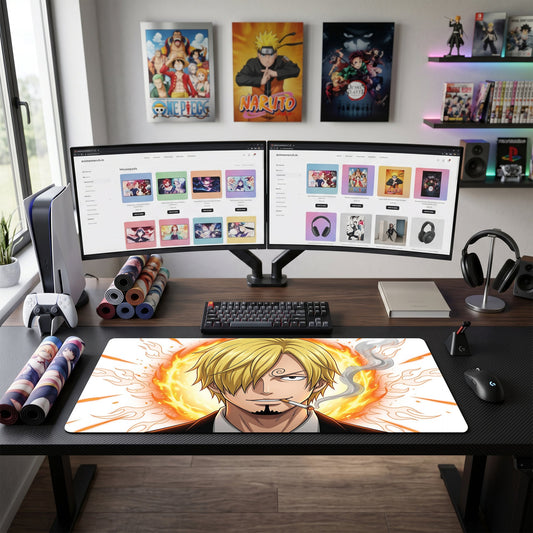 Sanji anime mouse pad XL gaming desk mat Smoking Calmly Dark Dramatic
