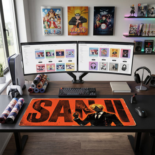Sanji anime mouse pad XL gaming desk mat Smoking Calmly Dark Glamour
