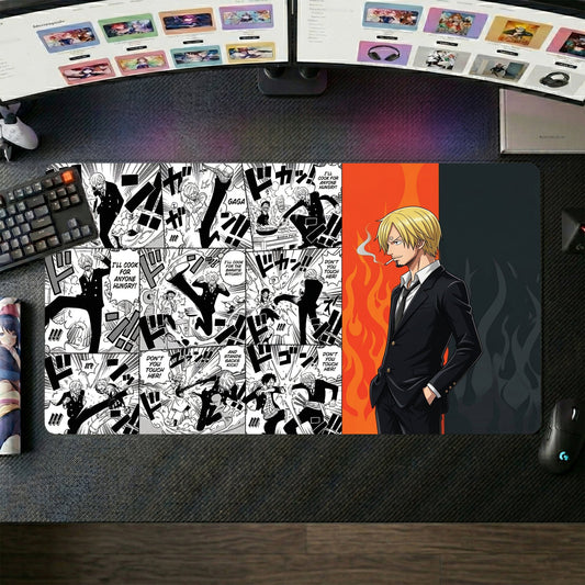 Sanji anime mouse pad XL gaming desk mat Smoking Calmly Dark Suited