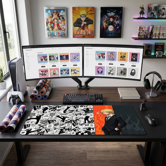 Sanji anime mouse pad XL gaming desk mat Smoking Calmly Dark Suited