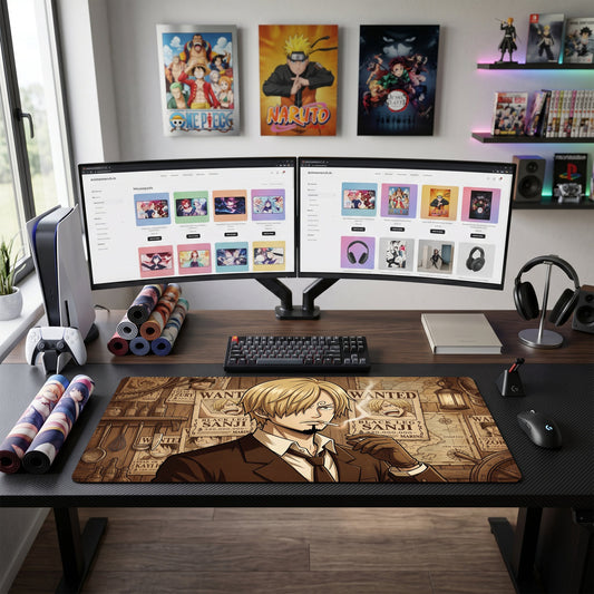 Sanji anime mouse pad XL gaming desk mat Smoking Calmly Retro Glam