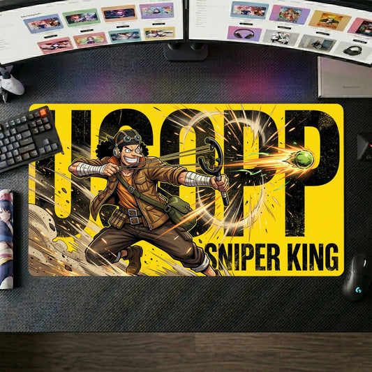 Usopp anime mouse pad XL gaming desk mat Firing Gun Cartoonish Action