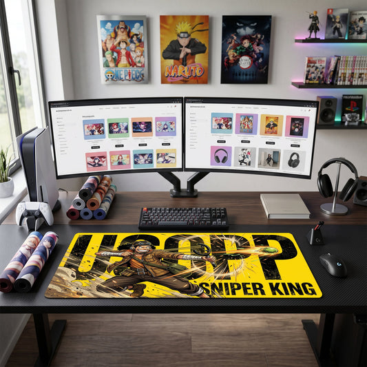 Usopp anime mouse pad XL gaming desk mat Firing Gun Cartoonish Action