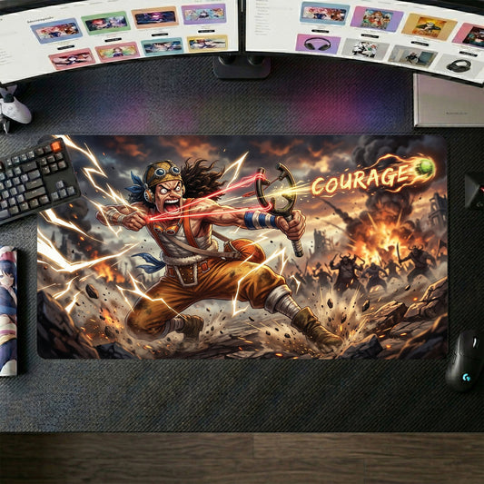 Usopp anime mouse pad XL gaming desk mat Firing Energy Blast Dark Fantasy
