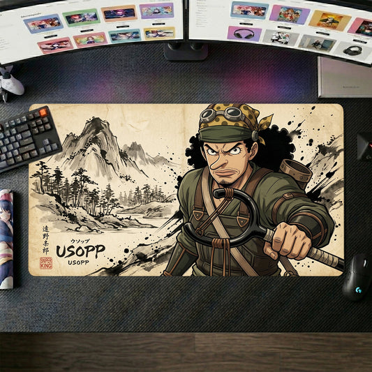 Usopp anime mouse pad XL gaming desk mat Tense Pose Comic Book
